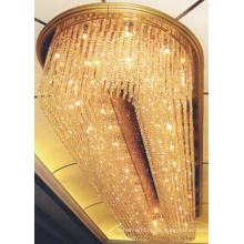 Candelabro de cristal luxuoso da lâmpada do teto da entrada do hotel